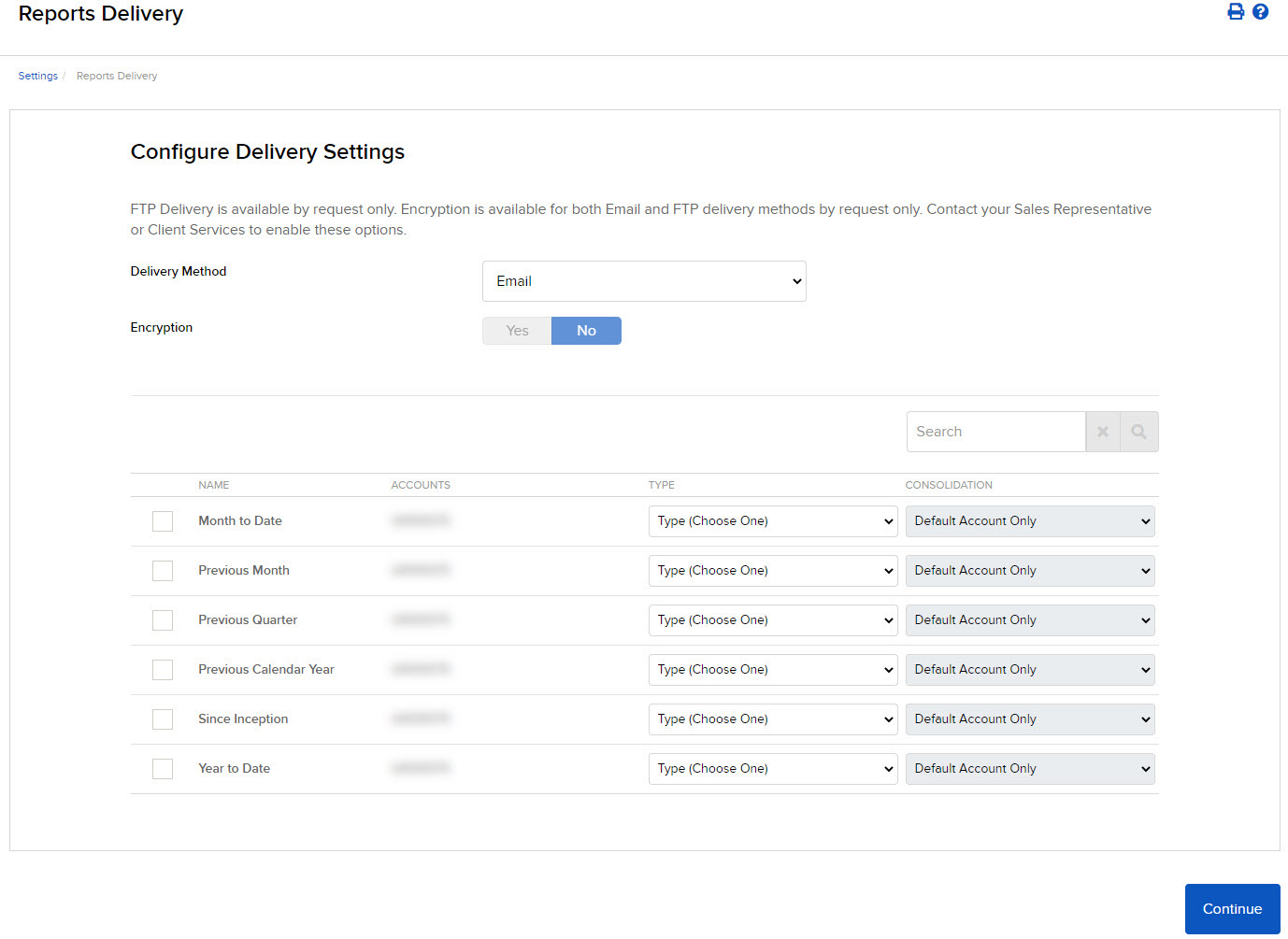 Image of the PortfolioAnalyst delivery panel in Portal. 